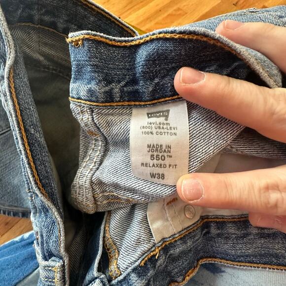 JORTS DAD x Vintage Levi's 550 Blue Denim Jean Shorts l Size W38 - Picture 6 of 8